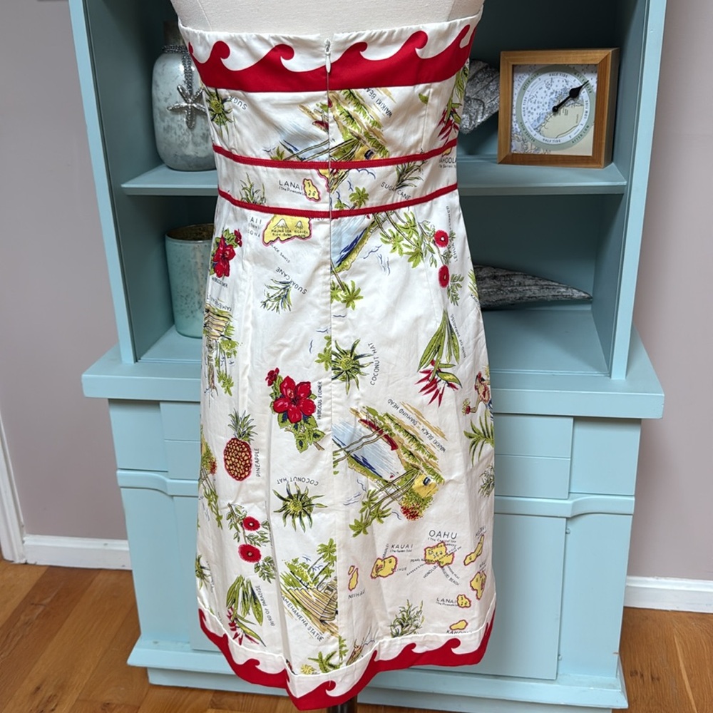 *RARE* J. Crew Hawaii Themed Strapless Dress - Picture 5 of 13